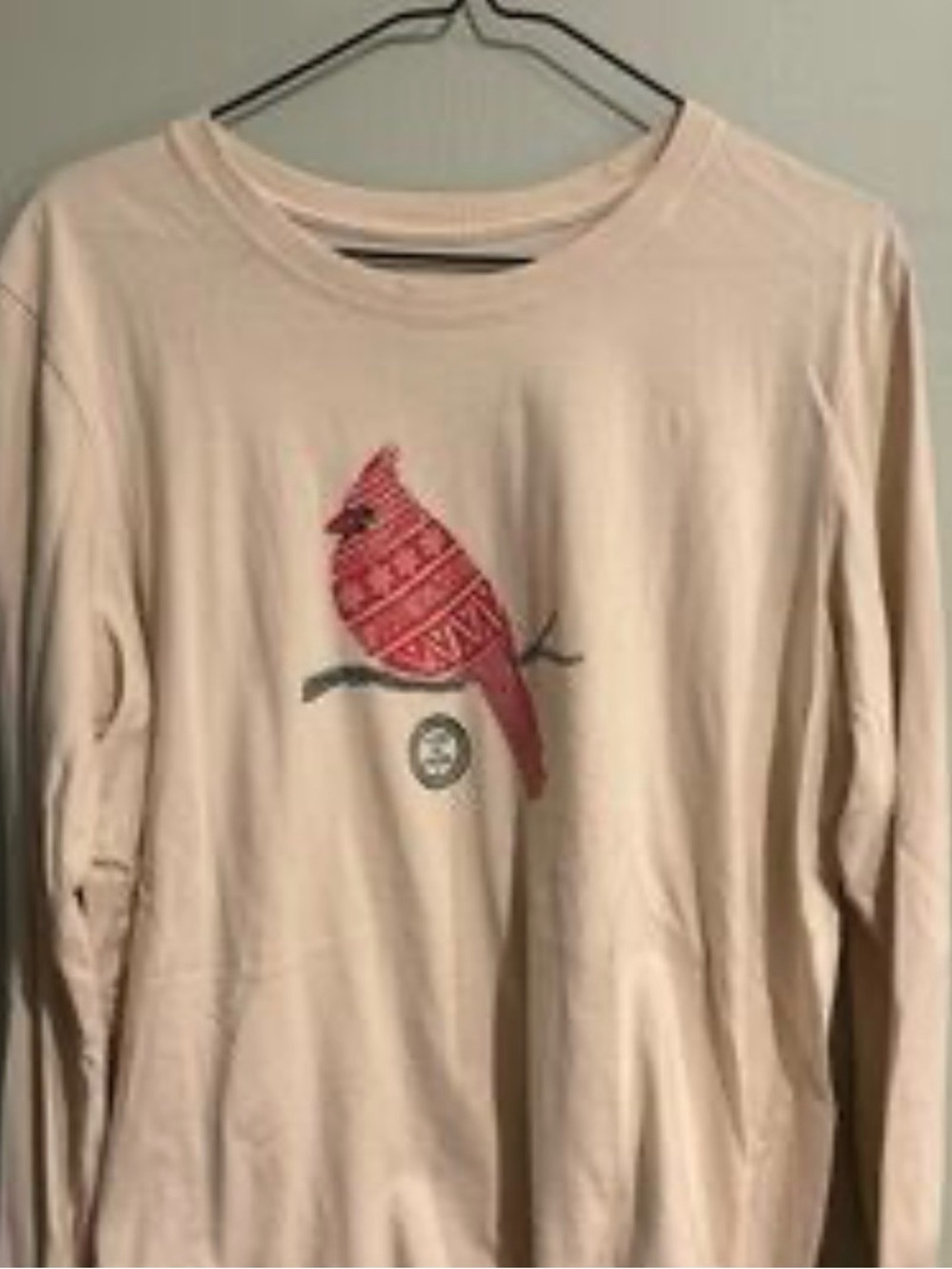Life Is Good Cream cardinal bird Tee NWT